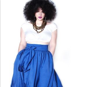 Jibri Blue Skirt w/ Attached Bow, Size 2